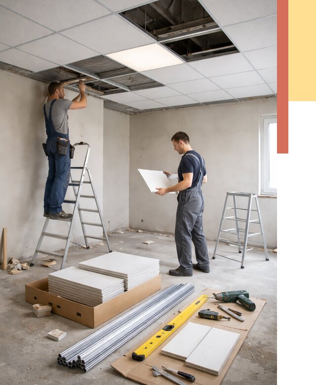 Монтаж потолка армстронг в Миассе от 4577 руб/м2 — быстрая установка под ключ | ОТДЕЛОЧНИК-Мсс