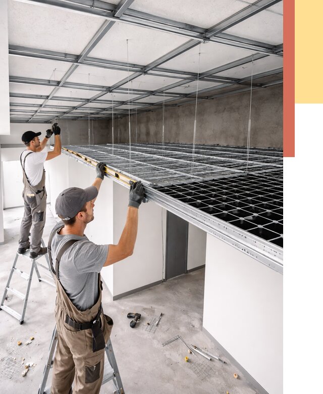 Монтаж потолка грильято в Миассе от 458 руб./м² — быстрая сборка под ключ | ОТДЕЛОЧНИК-Мсс