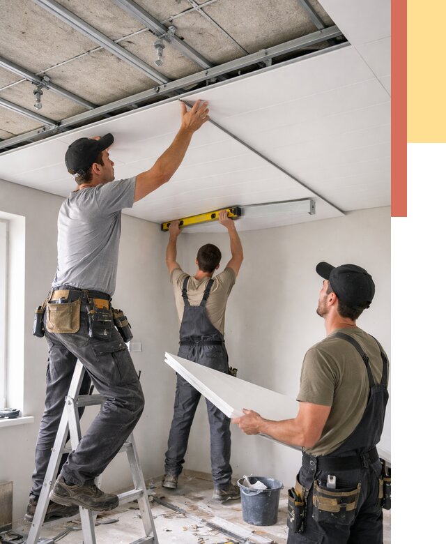 Монтаж потолка из ПВХ панелей в Миассе от 3560 руб./м2 — быстро и недорого | ОТДЕЛОЧНИК-Мсс