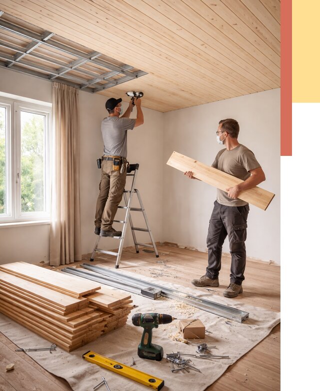 Монтаж потолка из вагонки в Миассе от 6611 руб. | Быстро и недорого — ОТДЕЛОЧНИК-Мсс