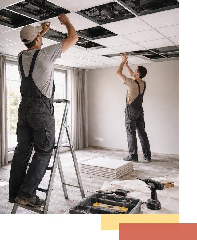 Замена плит подвесного потолка в Миассе быстро и качественно