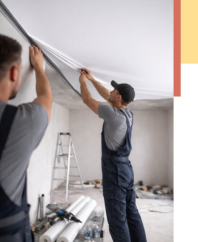 Монтаж матового натяжного потолка в Миассе от 4577 руб./м² — быстро и недорого | ОТДЕЛОЧНИК-Мсс