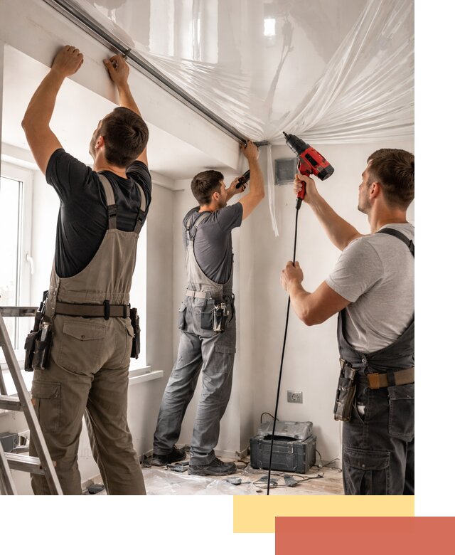 Монтаж глянцевого натяжного потолка в Миассе быстро и качественно