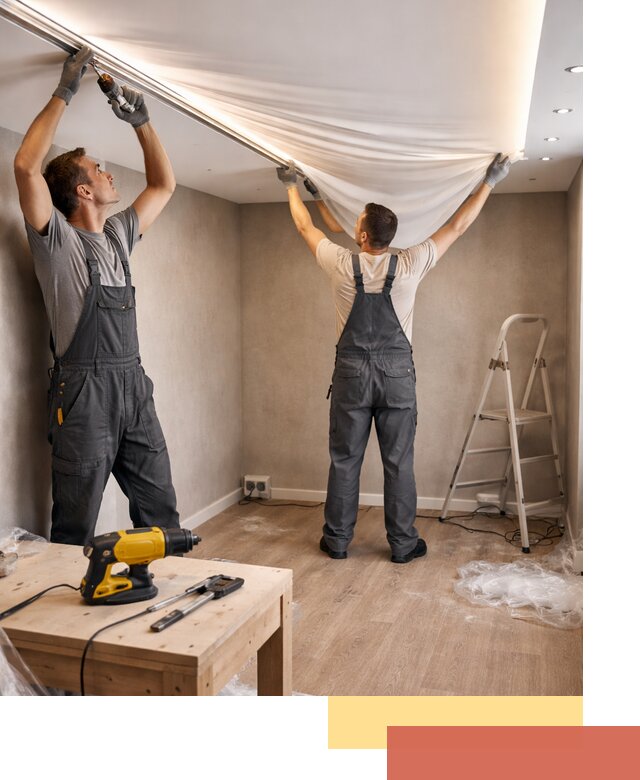 Монтаж натяжного потолка с подсветкой в Миассе цена и сроки