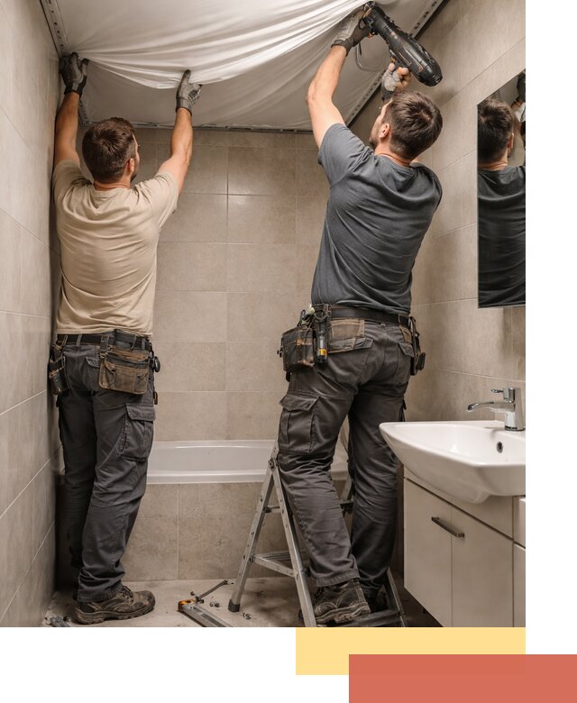 Монтаж натяжного потолка в ванной в Миассе быстро и качественно