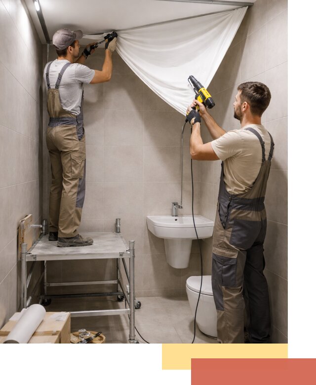 Монтаж натяжного потолка в санузле в Миассе