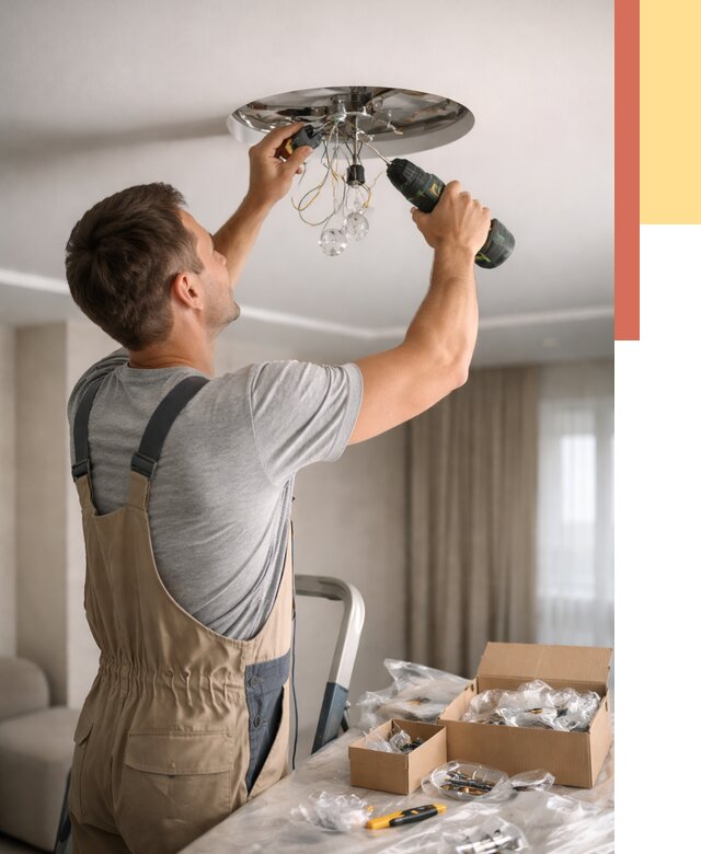 Установка люстры в натяжной потолок в Миассе от 1220 руб. | Быстро и недорого — ОТДЕЛОЧНИК-Мсс