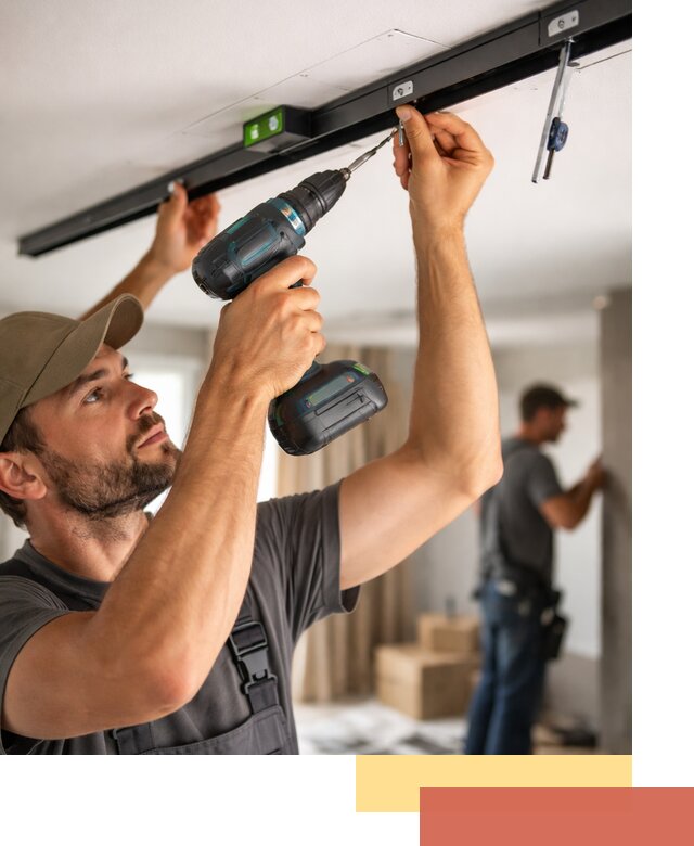 Установка трековых светильников в натяжной потолок в Миассе