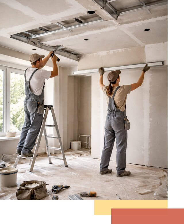 Монтаж многоуровневого потолка из гипсокартона в Миассе