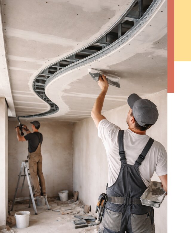 Криволинейный потолок из гипсокартона в Миассе от 2136 руб./м2 | ОТДЕЛОЧНИК-Мсс