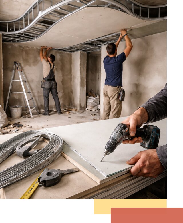 Криволинейный потолок из гипсокартона в Миассе — монтаж и отделка