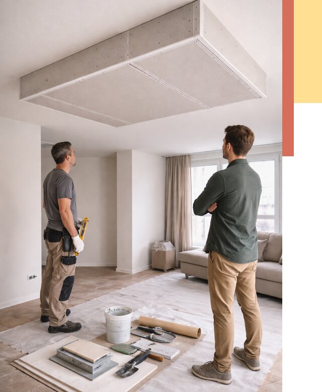 Короб на потолке из гипсокартона в Миассе от 2237 руб. — монтаж и услуги под ключ | ОТДЕЛОЧНИК-Мсс