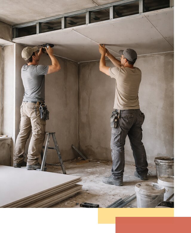 Короб из гипсокартона на потолке под ключ в Миассе