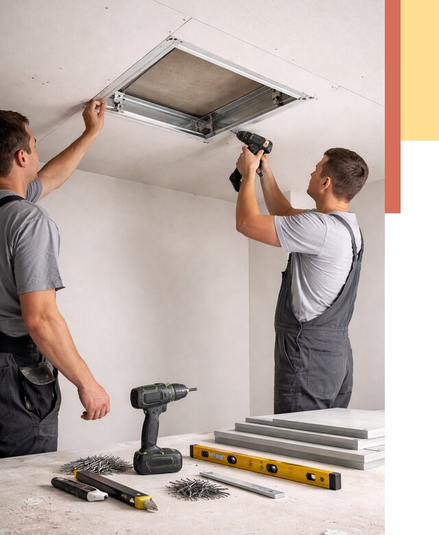 Установка люка в потолок ГКЛ в Миассе от 2543 руб. под ключ | ОТДЕЛОЧНИК-Мсс