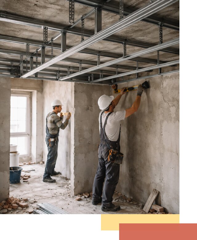 Монтаж каркаса потолка из профильного профиля в Миассе