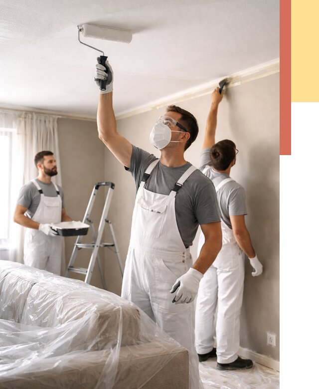 Покраска потолка водоэмельсионной краской в Миассе от 2237 руб/м² — услуги под ключ | ОТДЕЛОЧНИК-Мсс