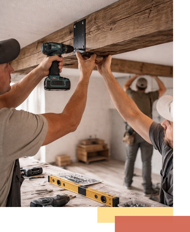 Монтаж декоративных потолочных балок в Миассе