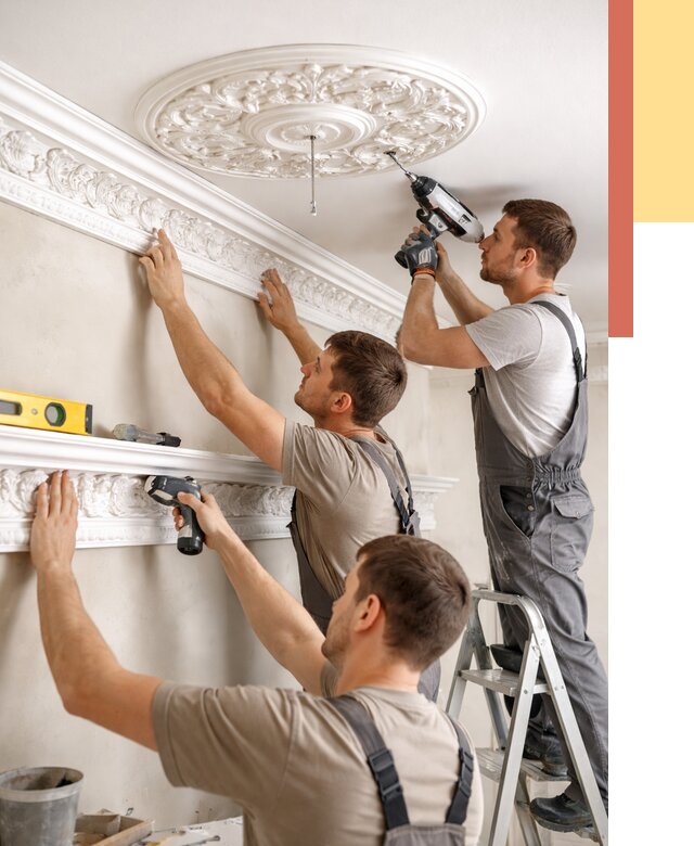 Монтаж лепнины на потолок в Миассе от 3254 руб. быстро и недорого | ОТДЕЛОЧНИК-Мсс